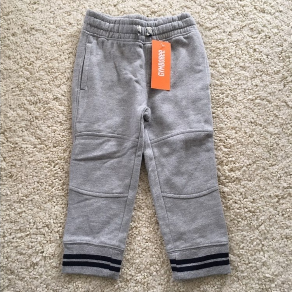 New Gymboree pants jogger drawstring varsity stripe sweatpants pull 18-24 months